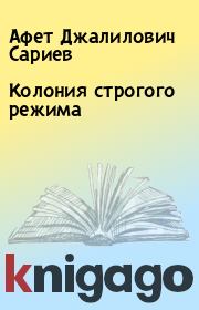 Книга - Колония строгого режима.  Афет Джалилович Сариев  - прочитать полностью в библиотеке КнигаГо