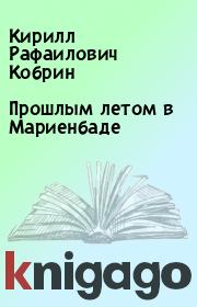 Книга - Прошлым летом в Мариенбаде.  Кирилл Рафаилович Кобрин  - прочитать полностью в библиотеке КнигаГо
