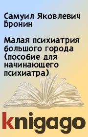 Малая психиатрия большого города (пособие для начинающего психиатра). Самуил Яковлевич Бронин