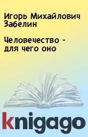 Человечество - для чего оно. Игорь Михайлович Забелин