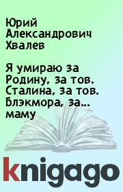 Книга - Я умираю за Родину, за тов. Сталина, за тов. Блэкмора, за... маму.  Юрий Александрович Хвалев  - прочитать полностью в библиотеке КнигаГо