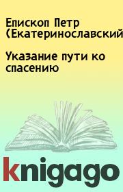 Указание пути ко спасению. Епископ Петр (Екатеринославский)