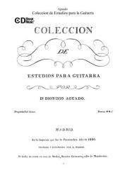 Сборник этюдов для гитары. Дионисио Агуадо (Гитарист)
