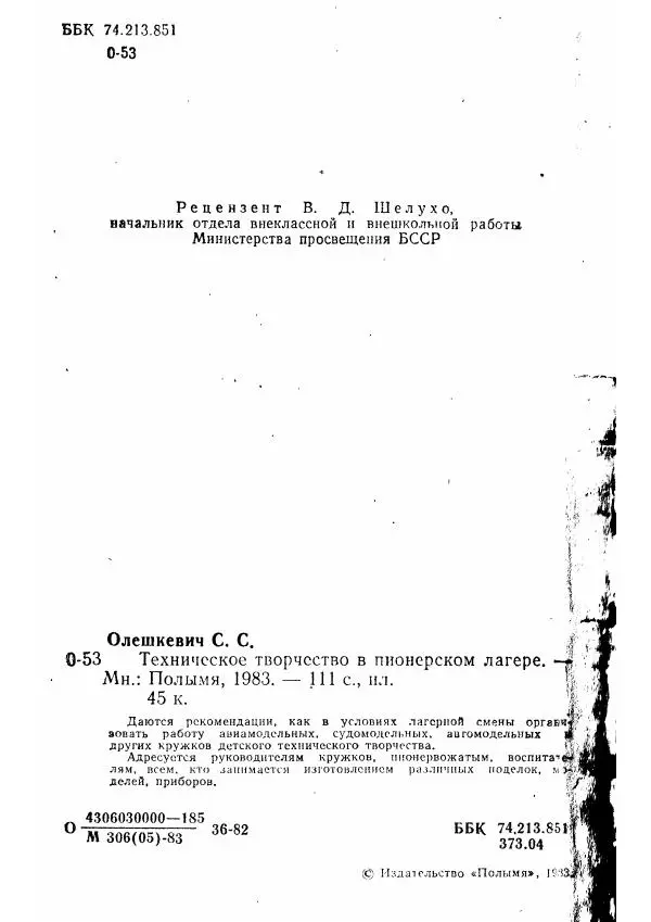Книгаго: Техническое творчество в пионерском лагере. Иллюстрация № 3
