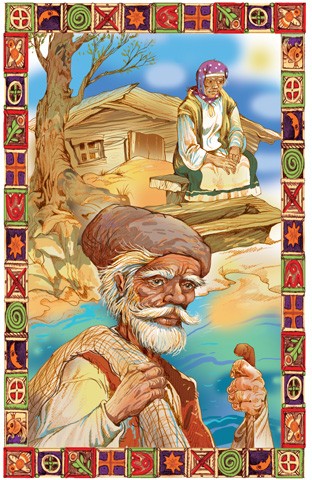 Книгаго: Сказка о рыбаке и рыбке. Сказка о Попе и его работнике Балде. Иллюстрация № 1